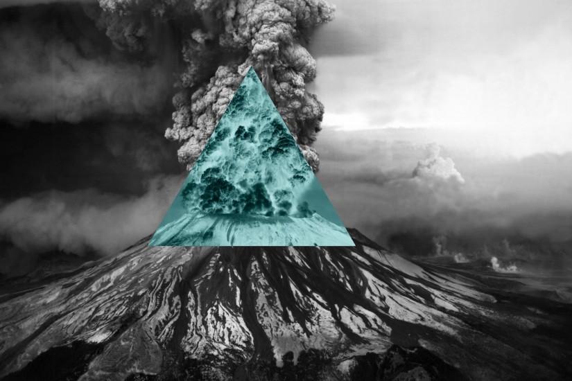nature, Polyscape, Inverted, Volcano, Illuminati Wallpaper HD
