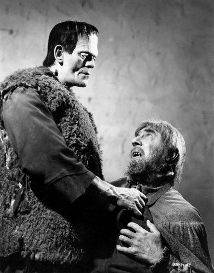 Boris Karloff as Frankenstein's Monster and Bela Lugosi as Igor