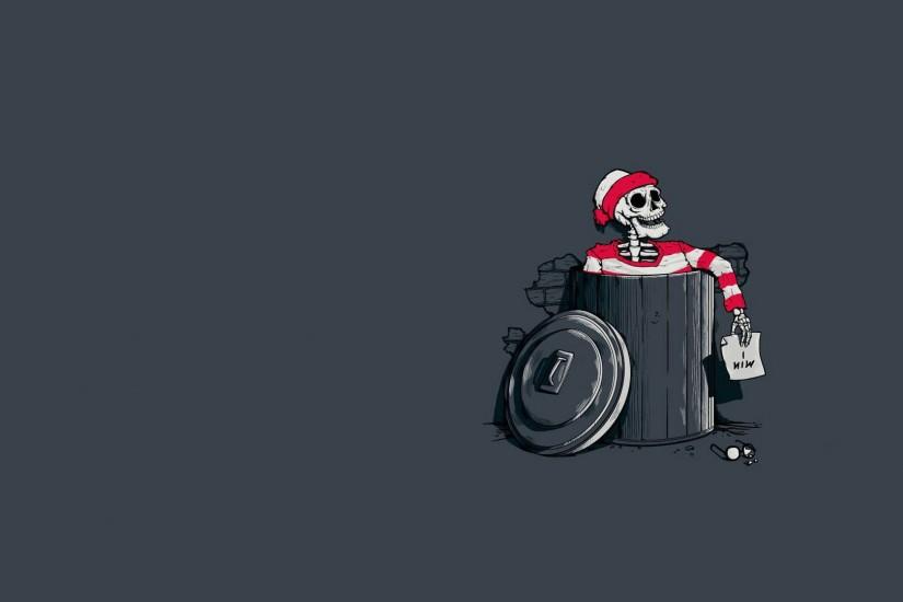 simple, Waldo, Humor, Skeleton Wallpaper HD