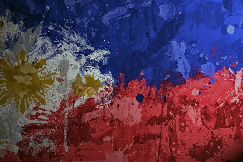 Paint splash on the flag of Philippines wallpaper