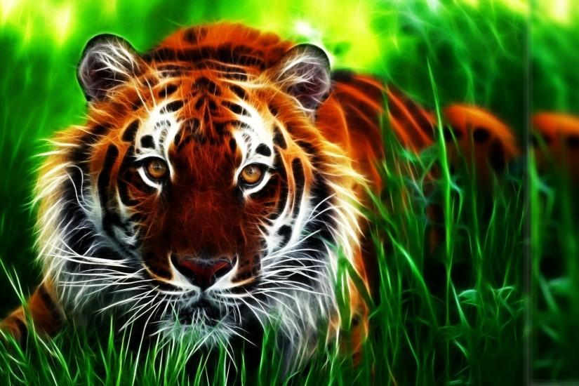 Tiger 3D Widescreen Background Wallpapers