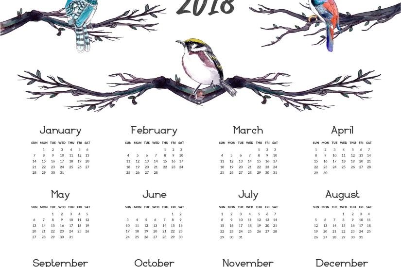 Monthly Calendar Wallpaper 2018