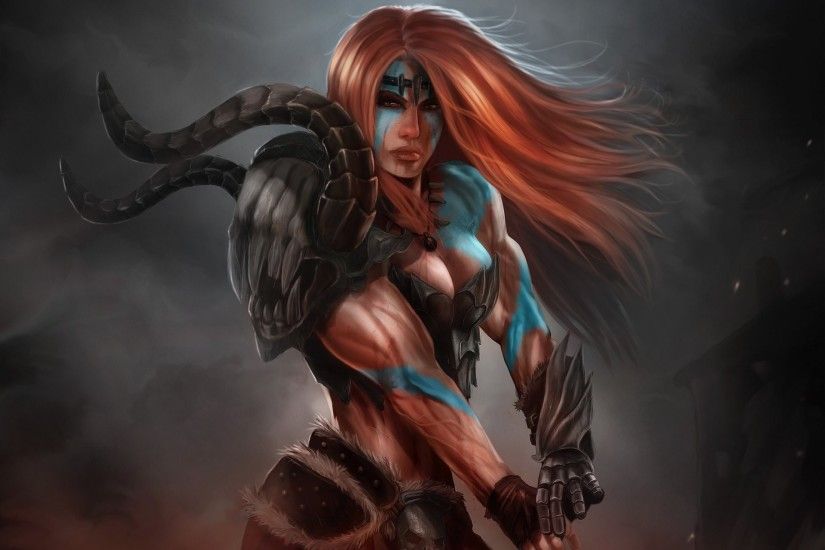 art diablo iii reaper of souls barbarian barbarian girl coloring red muscles