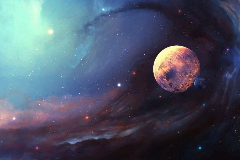 Related Wallpapers from Abstract Sun Wallpaper. Space Nebula Planet Moon  Stars Art