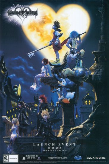 Poster promotional Sora, Riku, Kairi, Donal, Goofy, Namine, Roxas and