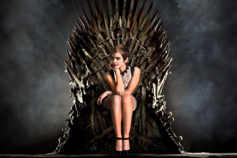 Emma Watson on the Iron Throne - Epic Wallpapers