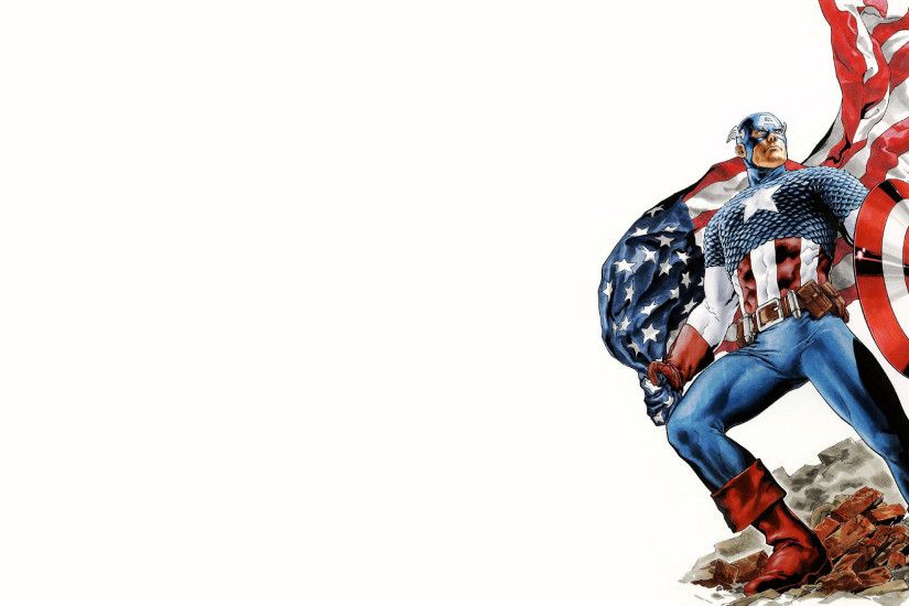 Captain America holding the American flag wallpaper