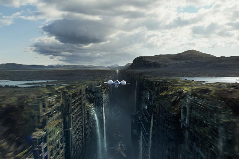 oblivion flight Oblivion spaceship apocalyptic city waterfall g wallpaper
