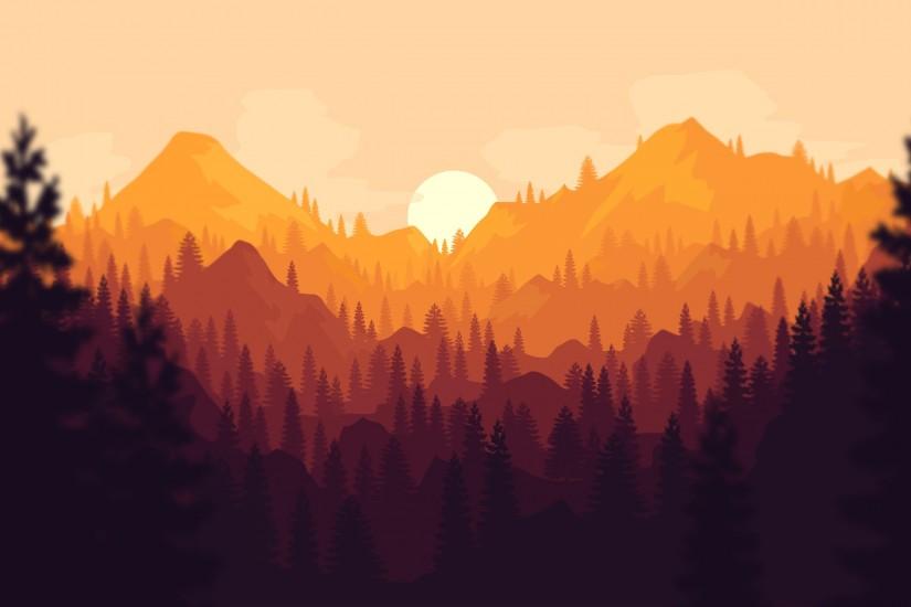 Video Game - Firewatch Mountain Artistic Sunset Wallpaper