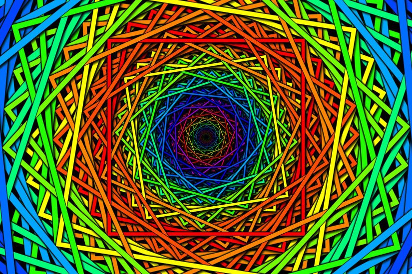 This image is made up of shapes, different coloured squares, making an optical  illusion, squares made to look quite circular.