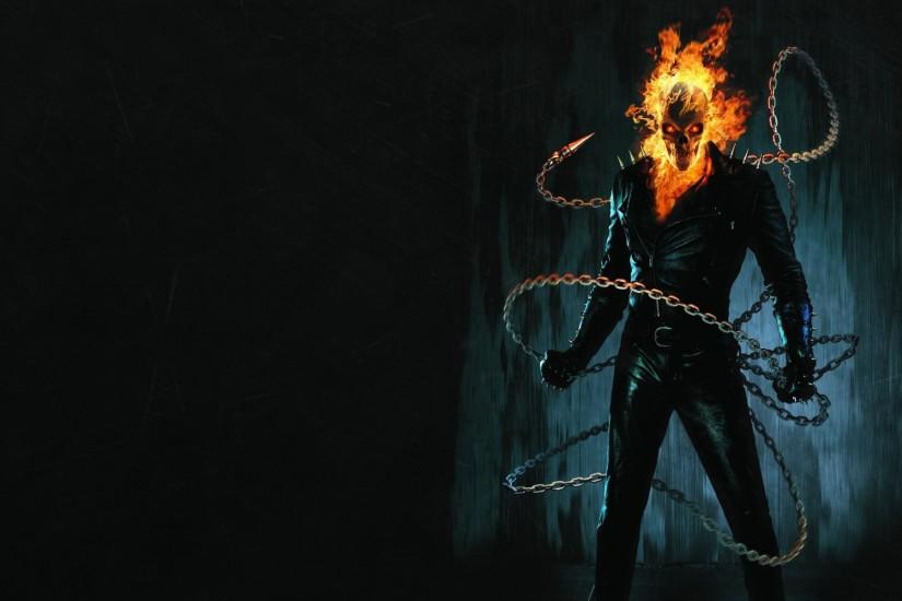 Ghost Rider comics movies dark skull skeleton fire wallpaper .
