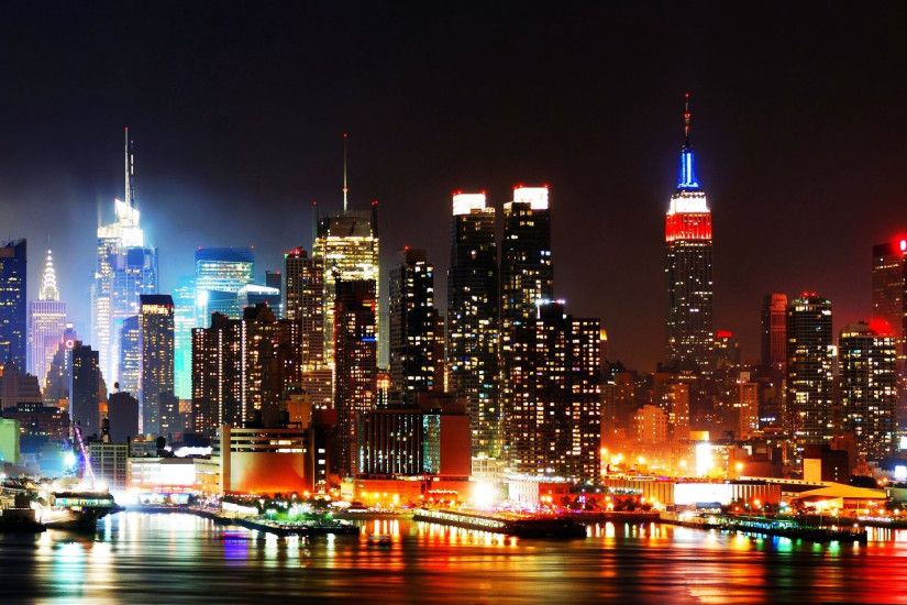 High Resolution New York Skyline at Night Wallpaper HD 21 City .