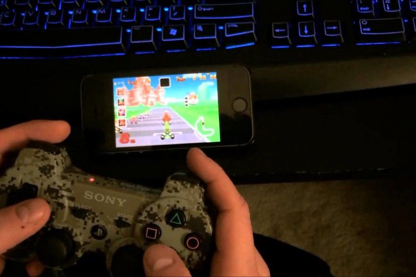 iPhone 5s (iOS 8.1 jailbroken) using PS3 Controller with Game Boy Advance  Emulator
