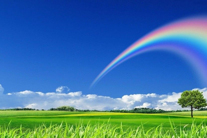 Rainbow in blue sky beautiful nature wallpapers