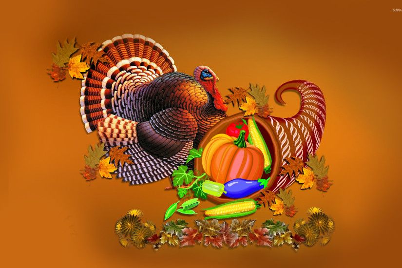 Thanksgiving turkey and cornucopia wallpaper 1920x1200 jpg