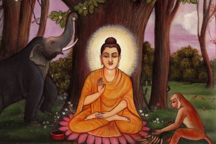 Buddha Wallpaper pictures HD elephant monkey