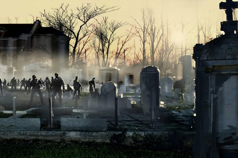 Zombies graveyard wallpaper