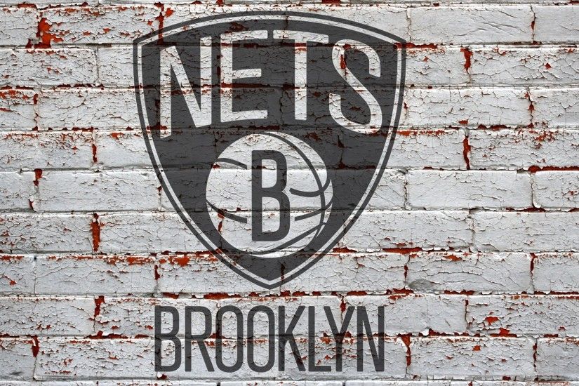 nba brooklyn nets logo on brick wall