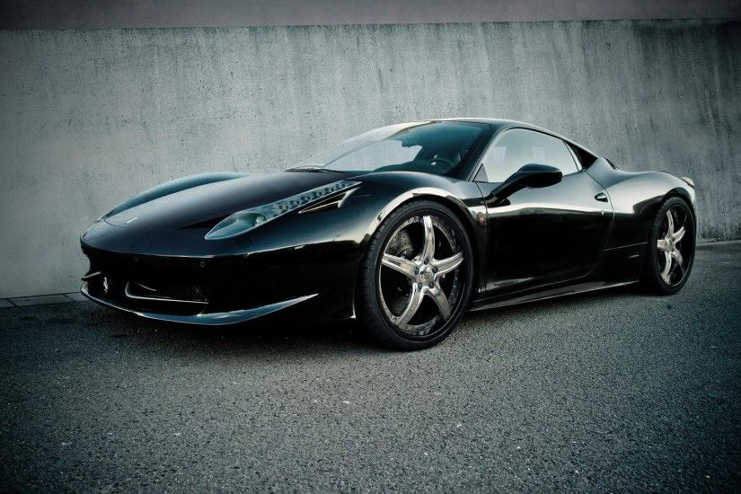 275 Ferrari 458 Italia Black Wallpaper