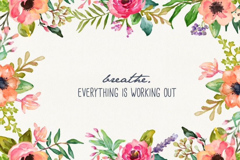 Breathe - Floral Desktop Wallpaper - Inspired by Beatrice Clay - Wallpaper  Zone
