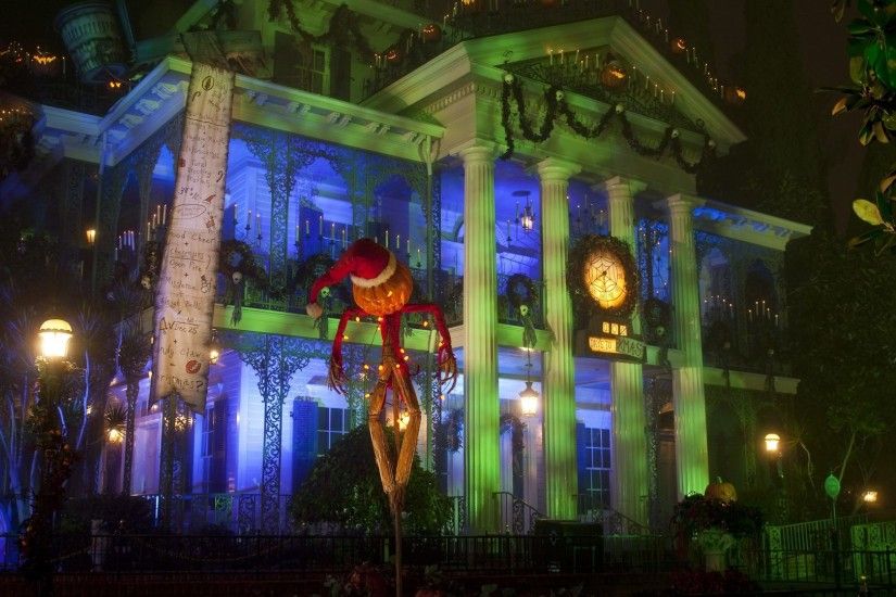 Amusement Parks - Disneyland Haunted Mansion Nightmare Christmas Spooky  Free Desktop Background for HD 16: