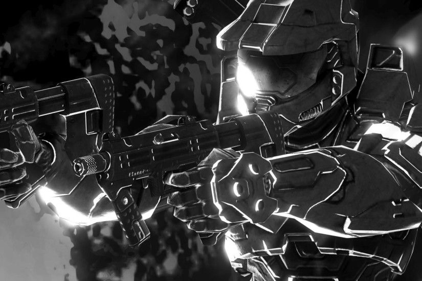 Halo, Master Chief, Halo: Master Chief Collection, Xbox One, Video Games,  Artwork, Monochrome Wallpapers HD / Desktop and Mobile Backgrounds