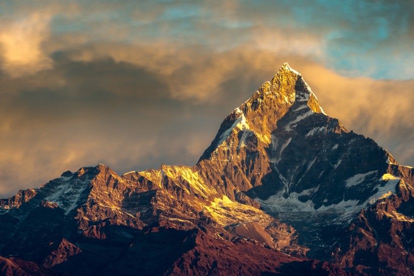Preview wallpaper annapurna, nepal, himalayas, mountains, sky 3840x2160