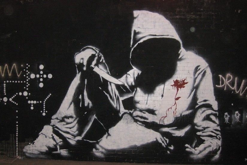 banksy hoodie graffiti