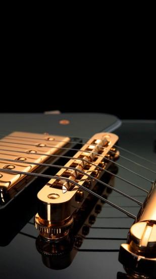 Guitar Strings Black Gold Android Wallpaper ...