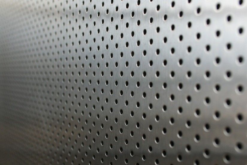 Preview wallpaper metal, points, holes, silver, background 3840x2160
