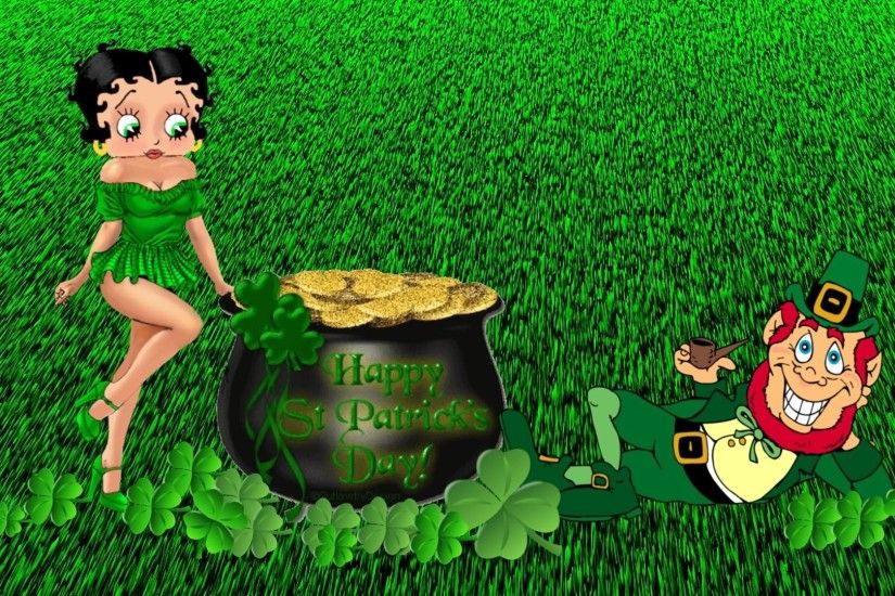 Betty Boop Wishes You Happy Saint Patrick's Day HD Wallpaper