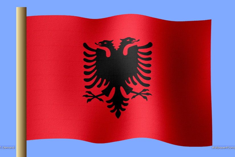 Wallpaper for Computer - Albanian flag desktop wallpaper - 1920 x 1080  pixels