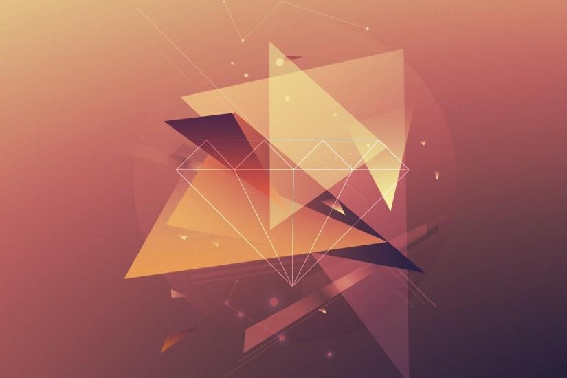 3840x2160 Wallpaper triangles, lines, faded, background