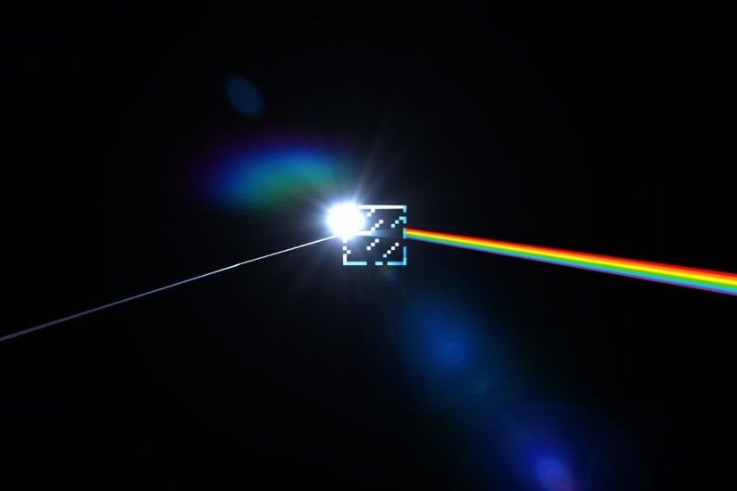 Minecraft and Pink Floyd Dark Side of the Moon wallpaper