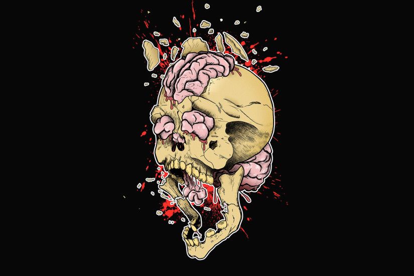 Skeleton, Skull, bang, brain, teeth, anarchy