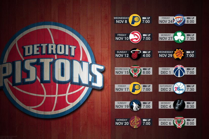 Detroit Pistons 2017 schedule NBA BASKETBALL logo wallpaper free pc desktop  computer