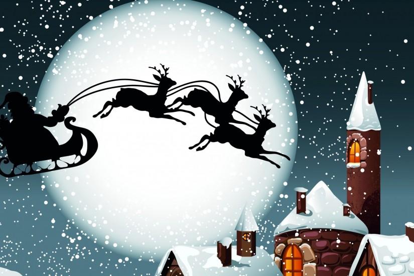 Holidays christmas reindeer sleigh Santa Claus wallpaper | 1920x1200 .