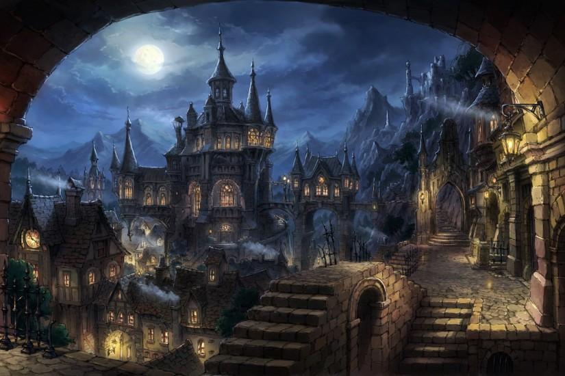 cityscape, Dark Fantasy, Fantasy Art Wallpaper HD