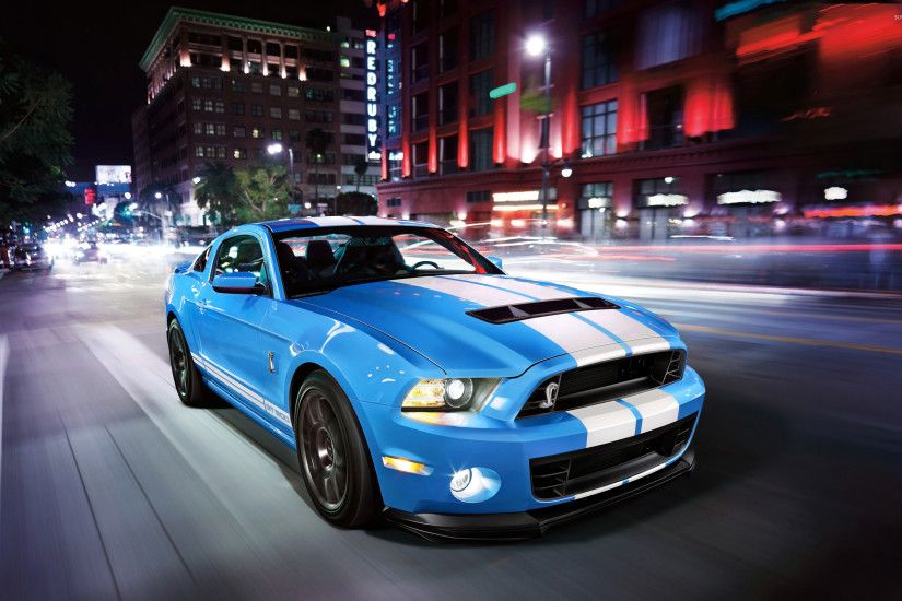 Blue Shelby Mustang GT500KR front side view wallpaper
