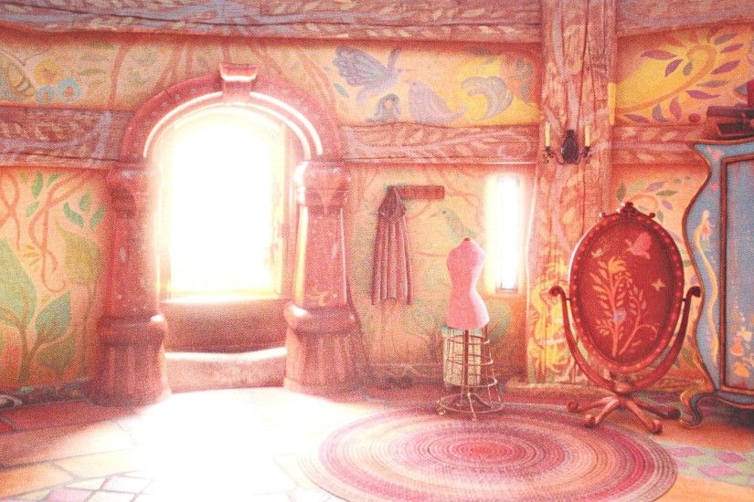 Interior shot of Rapunzel's tower in "Tangled" - love the oil painting  effect of this image, but it doesn't capture the lovely archaic, shadowy  feel of the ...