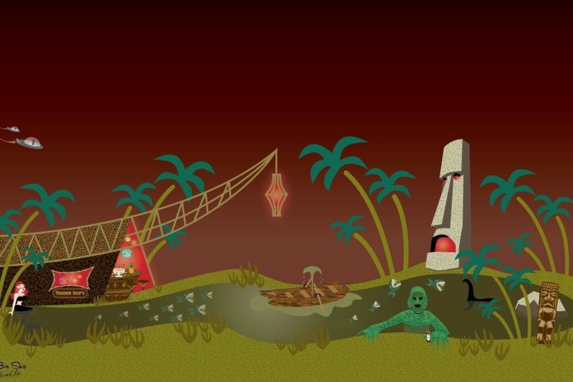 Monster Tiki Island Desktop Wallpaper FREE Download