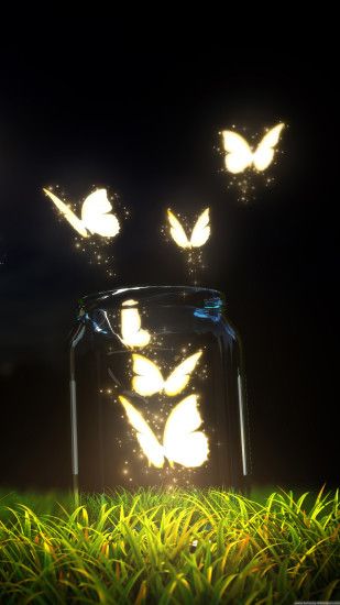 Fantasy Butterfly Jar Android Wallpaper