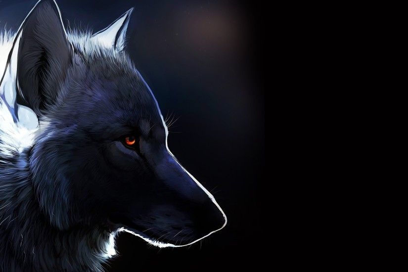 Black Wolf Picture As Wallpaper HD
