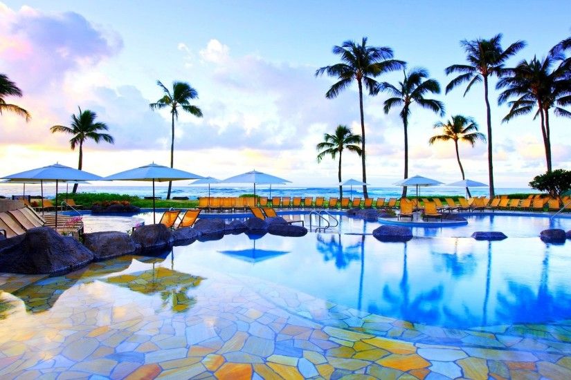 Kauai Place Hawaii Summer Koloa Vacation Sheraton Resort Tropical Beach  Wallpaper Desktop Background - 1920x1200