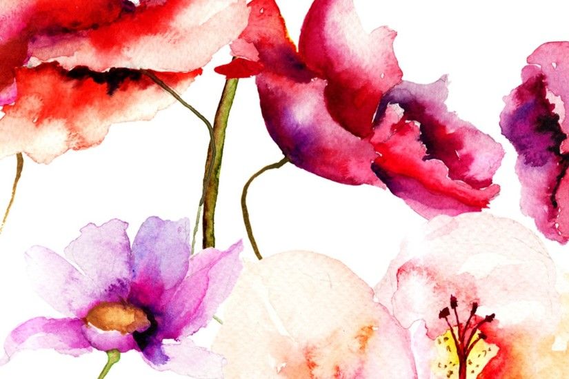 Roses In Watercolor Hd Desktop Background wallpapers HD free - 521176