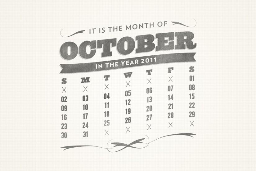 October 2011 Desktop Calendar Wallpaper