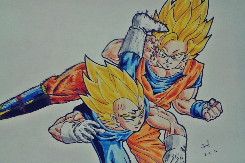 ... Goku vs Majin Vegeta [Jelo Fan Art] by JeloRamone