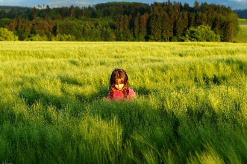 mood children girl. nature grass green meadow sun trees . foliage shadow  background wallpapers full. Your screen: 1024x1024