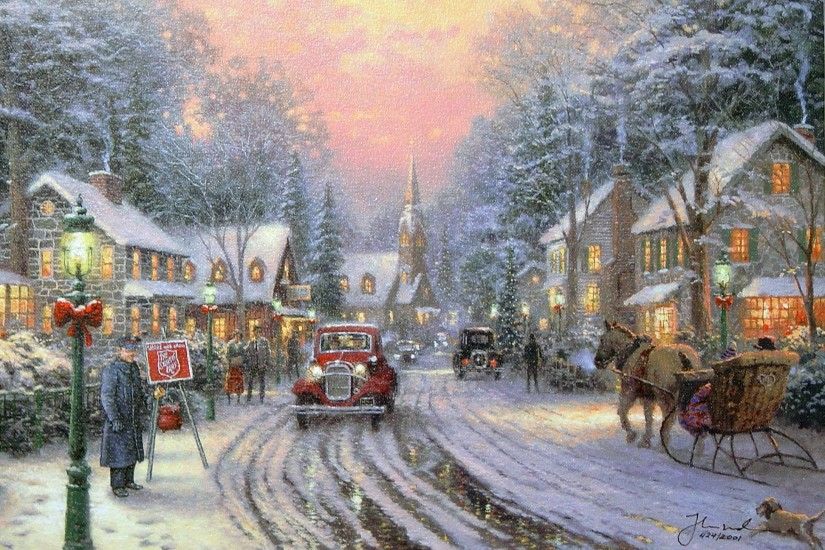 Images For > Thomas Kinkade Winter Scenes Wallpaper