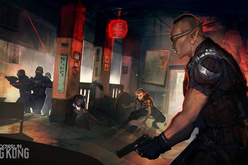 Concept art from the Shadowrun: Hong Kong video game by Harebrained Schemes
